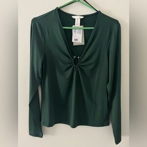 H&M Dark Green Long Sleeve Top NWT
